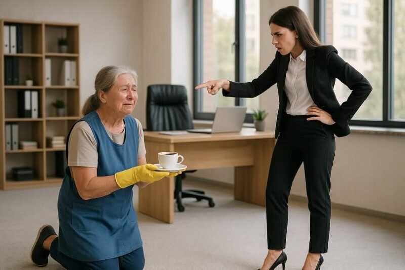 Bohatá majiteľka kancelárie prinútila upratovačku, aby jej podávala kávu na kolenách … ale jedného dňa celá spoločnosť videla druhú stranu príbehu 🔥
