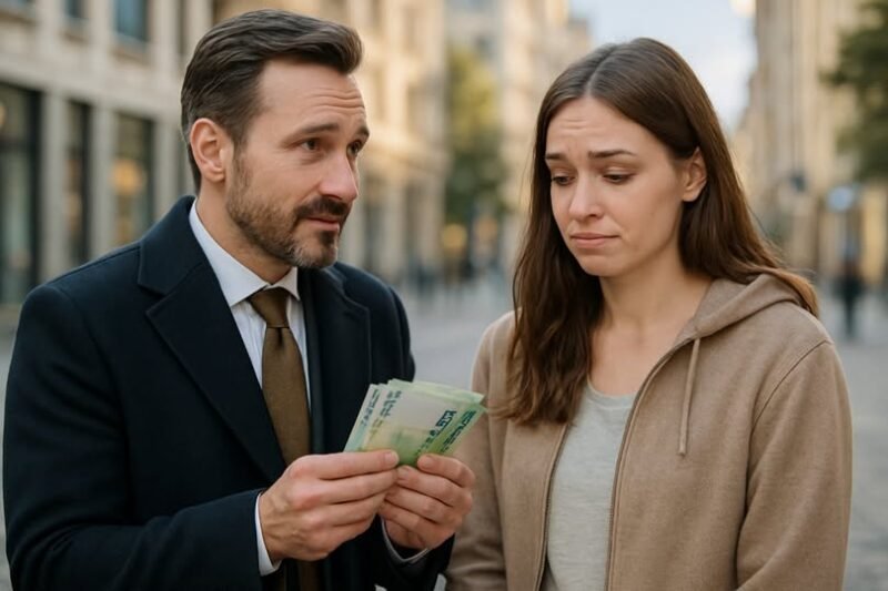 — Dám ti päťsto eur, ak budeš tento víkend predstierať, že si moja manželka.