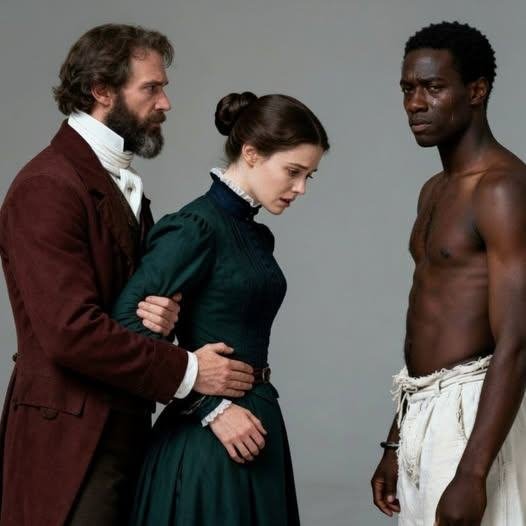 „Hermafroditný otrok, ktorého si delili pán a jeho žena… obaja sa stali posadnutí…“