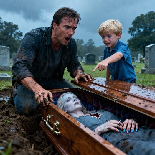 Len hodinu po pohrebe 7-ročný chlapec trval na tom, aby jeho otec vykopal hrob svojej matky — a v okamihu, keď bola rakva otvorená, všetci zatajili dych….