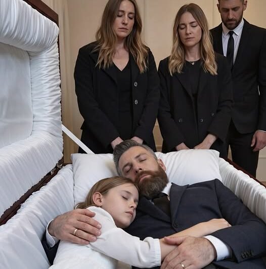 Malé dievčatko objímalo svojho otca v strašidelnej rakve. Boli na pohrebe už celé hodiny a ona sa od neho ani na sekundu nevzdialila.