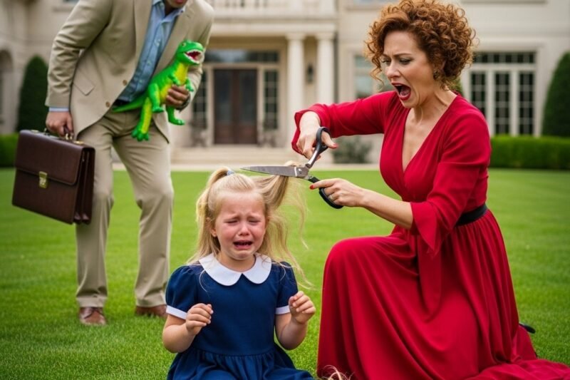 Malé dievčatko plakalo a prosilo: „Prosím, mami, nestrihaj mi vlasy!“ Až kým to neuvidel milionár a nezakričal…