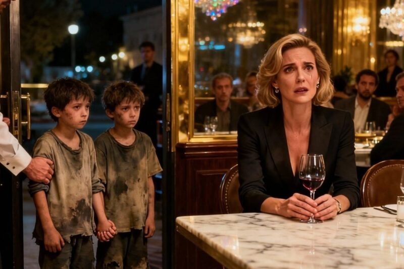 Dve hladné deti vošli do luxusnej reštaurácie; keď milionárka uvidela ich tváre, začali sa jej triasť ruky…