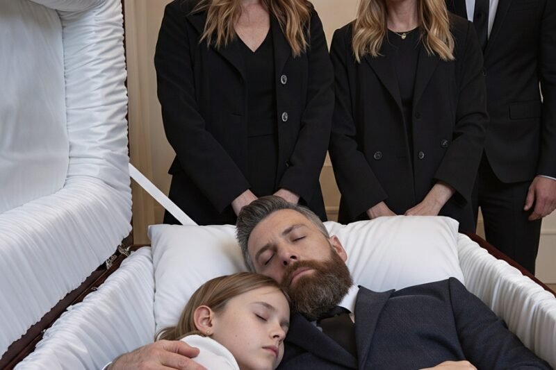 Malé dievčatko objímalo svojho otca v strašidelnej rakve. Boli na pohrebe už celé hodiny a ona sa od neho ani na sekundu nevzdialila.