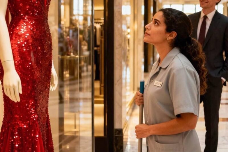 Po 7 rokoch od rozvodu našiel svoju exmanželku pracovať ako upratovačku, ticho pozorujúcu šaty v hodnote milión dolárov za výkladom obchodu.