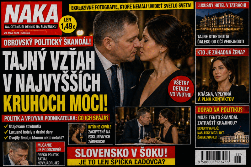 HLAVNÝ NADPIS: OBROVSKÝ POLITICKÝ ŠKANDÁL! TAJNÝ VZŤAH V NAJVYŠŠÍCH KRUHOCH MOCI!