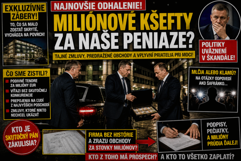 NAJNOVŠIE ODHALENIE! MILIÓNOVÉ KŠEFTY ZA NAŠE PENIAZE?