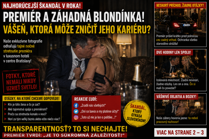 Nočné fotografie premiéra a záhadnej blondínky šokovali celé Slovensko